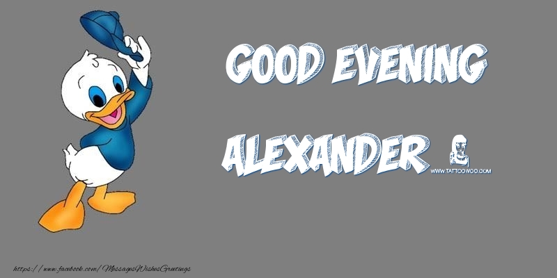 Greetings Cards for Good evening - Animation | Good Evening Alexander